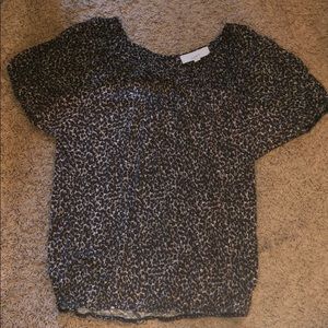 Loft brown animal print blouse, size small